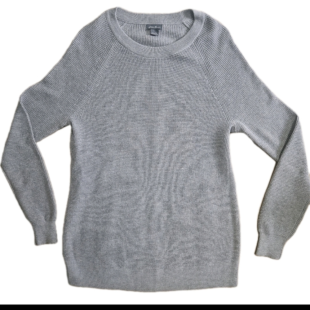 EDDIE BAUER Women's TM Textured Thermal  Crew Grey Size. Medium Tall